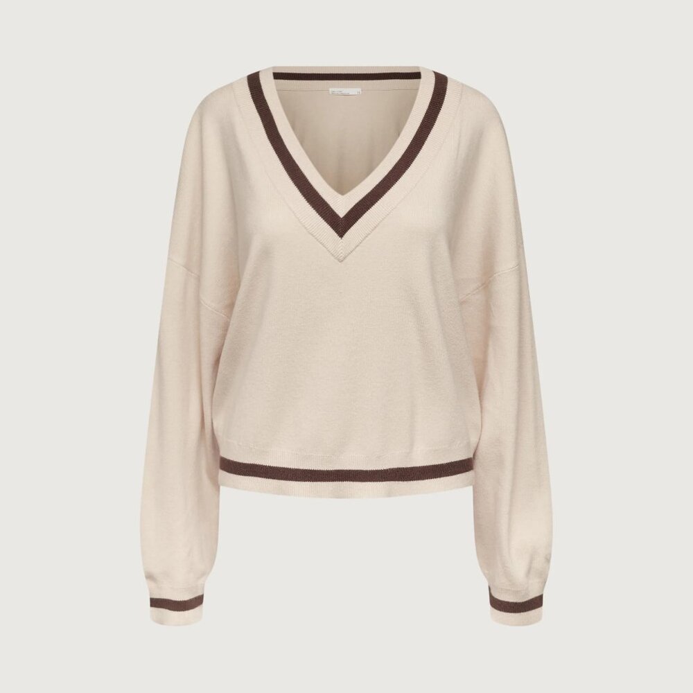 [New with Tags and Orig Packaging] OAK + FORT Varsity V-neck sweater XXS-XS